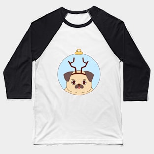 PUG REINDEER Baseball T-Shirt